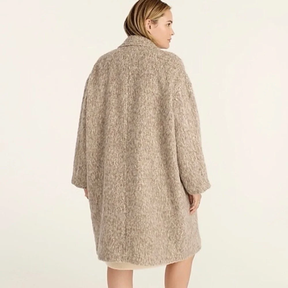 J. Crew Neutral Taupe Textured Double-Breasted Pea Coat - Picture 2 of 9